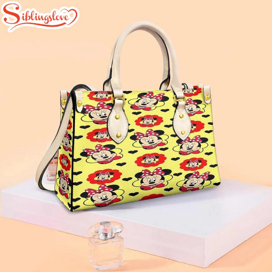 Discover Disney Minnie Mouse Pattern Leather Handbag