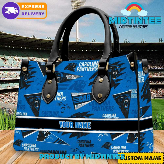 Carolina Panthers football Personalized Leather Handbag