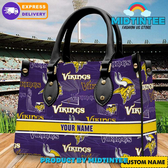 Minnesota Vikings football Personalized Leather Handbag