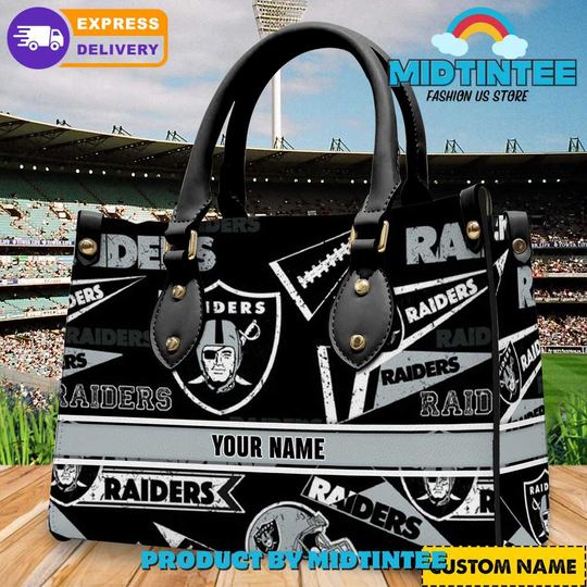Las Vegas Raiders football Personalized Leather Handbag