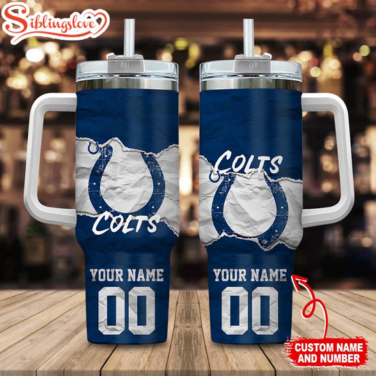 Discover Custom Name And Number Indianapolis Colts football Tumbler 40oz With Handle