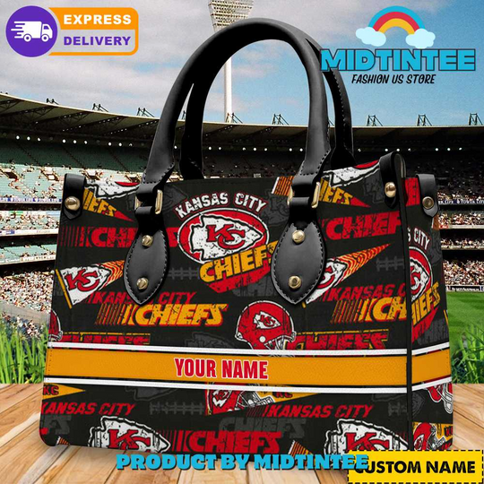 Kansas City Chiefs football Personalized Leather Handbag