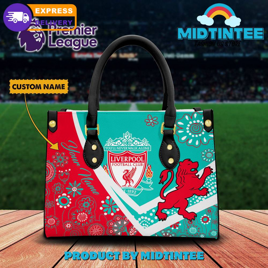Discover Liverpool Logo Team Custom Name Leather Handbag