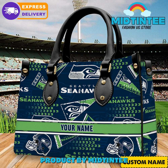 Seattle Seahawks football Personalized Leather Handbag