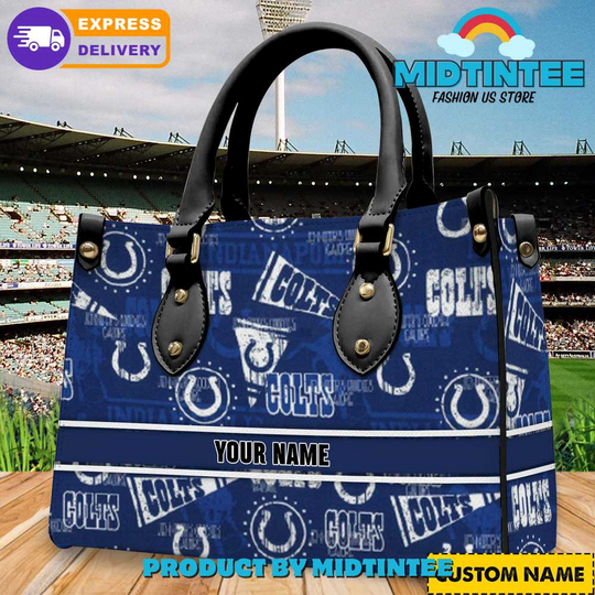 Discover Indianapolis Colts football Personalized Leather Handbag