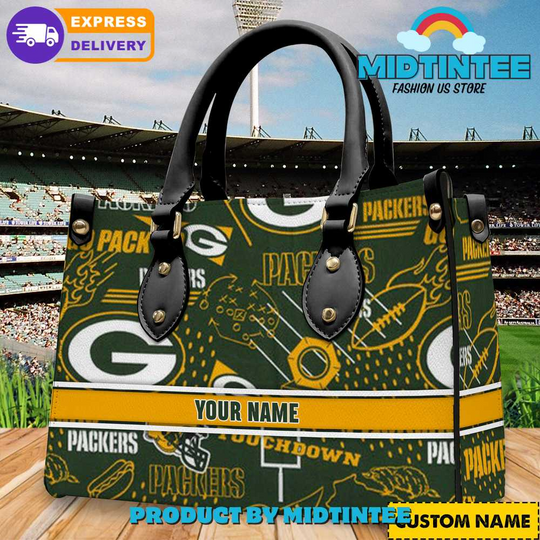 Green Bay Packers football Personalized Leather Handbag