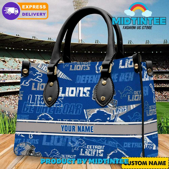 Detroit Lions football Personalized Leather Handbag