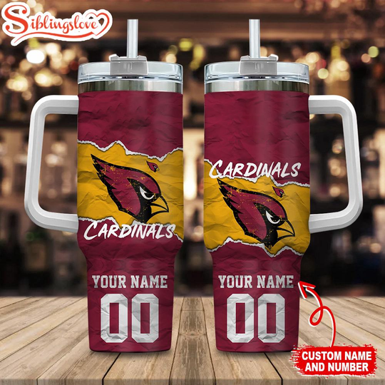 Discover Custom Name And Number Arizonna Cardinals football Tumbler 40oz With Handle