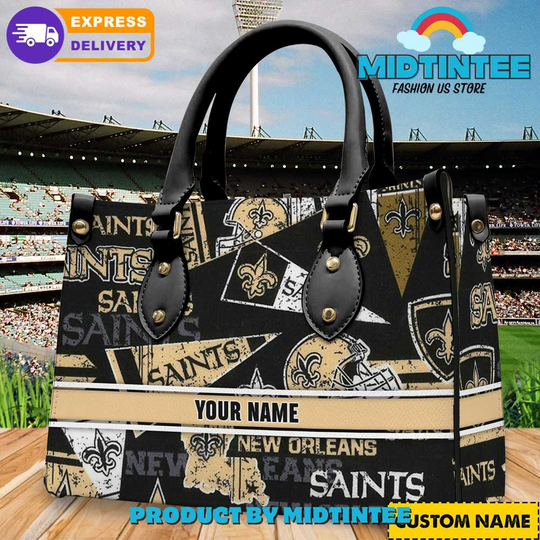 Discover New Orleans Saints football Personalized Leather Handbag