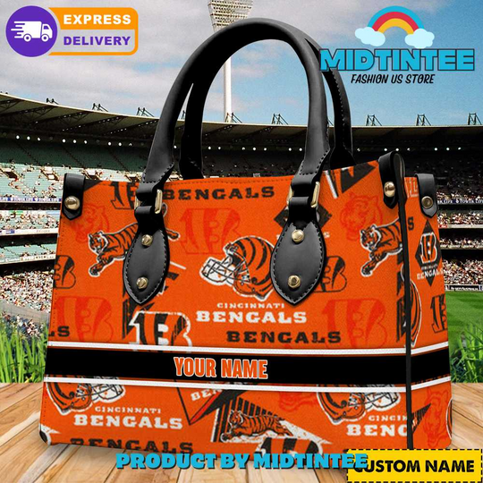 Cincinnati Bengals football Personalized Leather Handbag