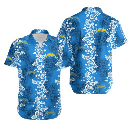 Los Angeles Chargers Classic Floral Team Aloha Hawaiian Shirt, Gift for Fan