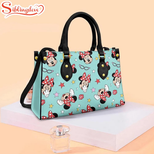 Discover Mickey Mouse Face Pattern Leather Handbag