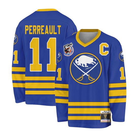 Mitchell And Ness Buffalo Sabres #16 Blue Line Hockey Jersey New Mens