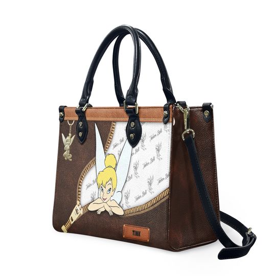 Personalize Disney Tinker Bell Leather Handbag, Fairy Shoulder Bag for Women