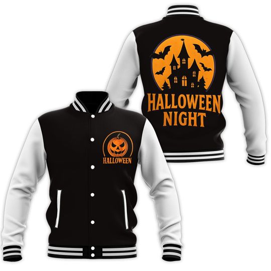 Black Print Varsity Jacket Baseball Jacket