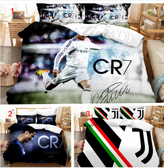 3D Cristiano Ronaldo Football Star Quilt Cover Set Bedding Sets