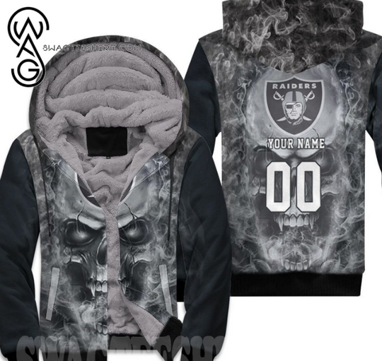 Skull Oakland Raiders Cool Version Full Print Fleece Hoodie