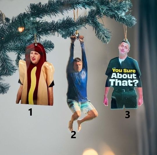 Tim Robinson Zipline Ornament,  I Think You Should Leave, ITYSL, Double Sided Acrylic Ornament