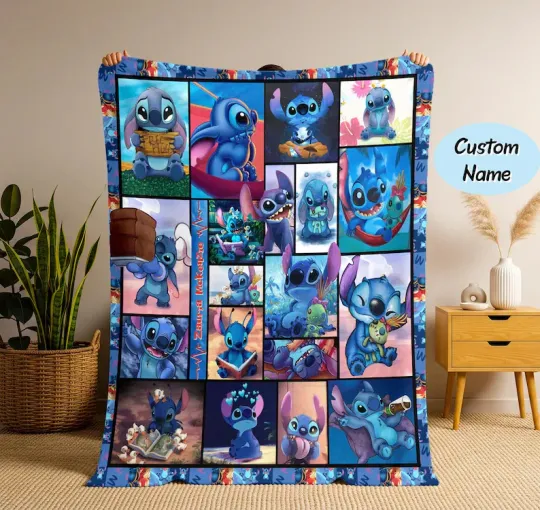 Discover Personalized Disneyland Stitch Lilo And Stitch Fleece Blanket