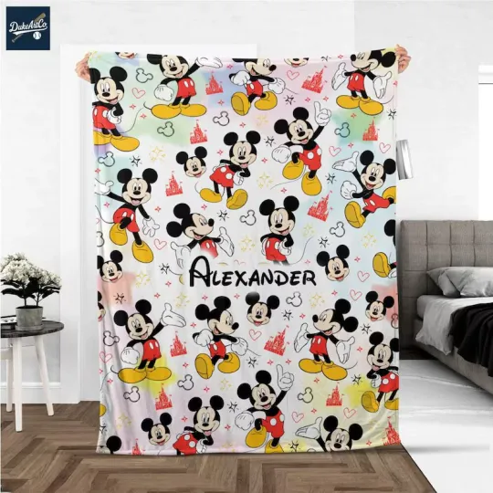 Discover Personalized Disney Mickey Mouse Fleece Blanket – Custom Name Fleece Blanket