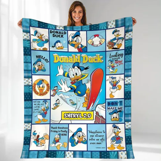 Donald Duck Blanket Donald, Disney Daisy Duck Fleece Blanket