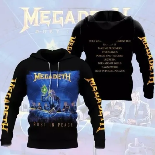 Megadeth Rust In Peace Black Pullover Hoodie 3d