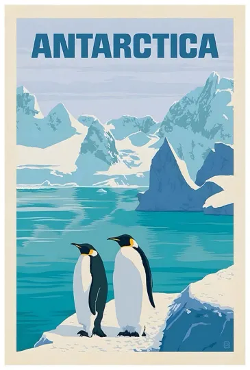 Discover Antarctica - Vintage Travel Poster