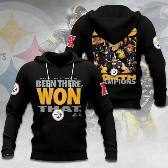 Discover Steeler 2025 AFC North Champions 3D Apparel Hoodie
