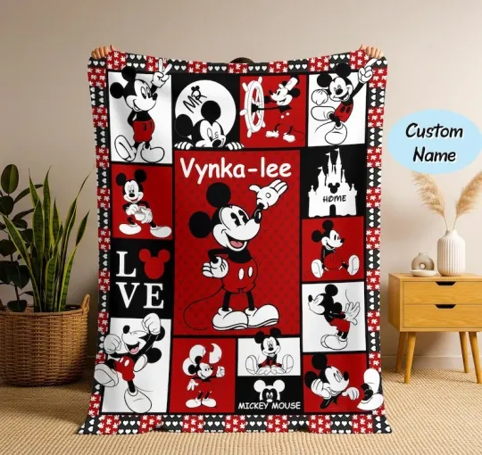 Discover Personalized Mickey Mouse Blanket, Baby Christmas Fleece Blanket