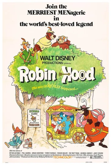 Robin Hood Disney 1973 Movie Poster Vertical Premium Matte
