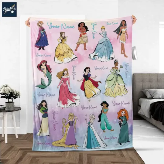 Discover Personalized Disney Princess Fleece Blanket – Custom Name Fleece Blanket