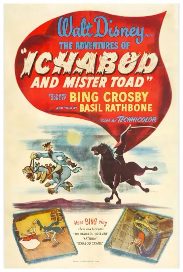 Sleepy Hollow - Ichabod Crane & Mr. Toad Disney Cartoon Movie Poster