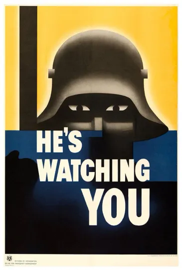 Discover He's Watching You WW2 Poster Premium Matte Vertical Poster