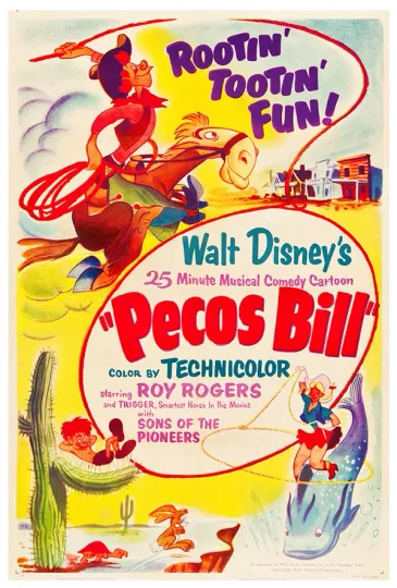 Discover Pecos Bill - 1948 - Disney Classic Cartoon - Movie Poster