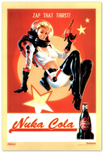 Nuka Cola Zap Girl Pin Up Vertical Poster Video Game Falllout
