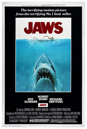 Discover Jaws 1975 Movie Poster, US, Premium Matte Vertical Poster