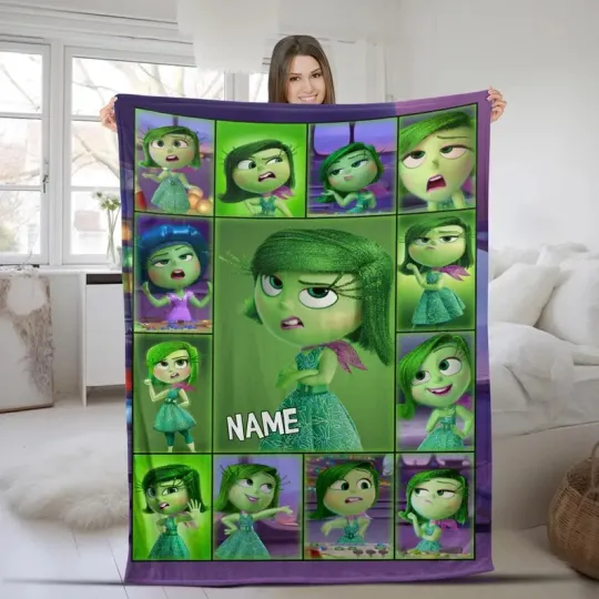 Discover Disney Pixar Inside Out Disgust Movie Collage Customize Fleece Blanket