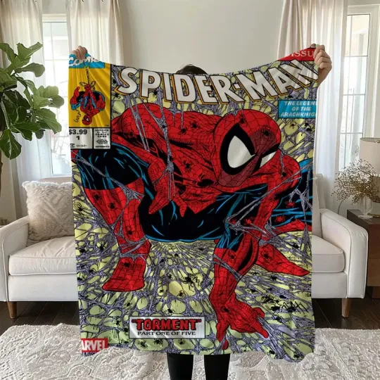 Discover Spiderman Comic Book Legend Cartoon Marvel Superhero Disney Fleece Blanket