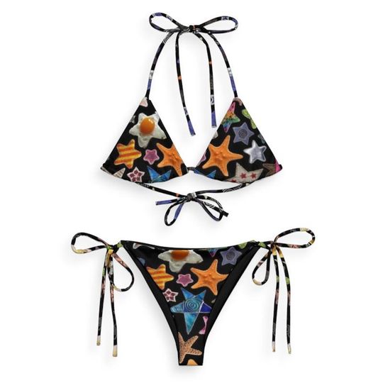 Discover Cyber Star Bikini: Kawaii Rave Recycled Swimsuit