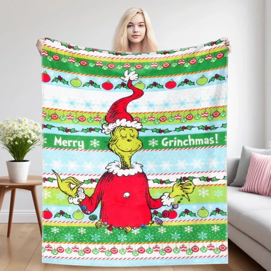 Discover funny character Sweater Pattern Winter Season Christmas Cozy Fleece Blanket