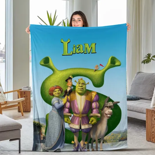 Disney Shrek Characters Funny Prince Costume Customize Fleece Blanket