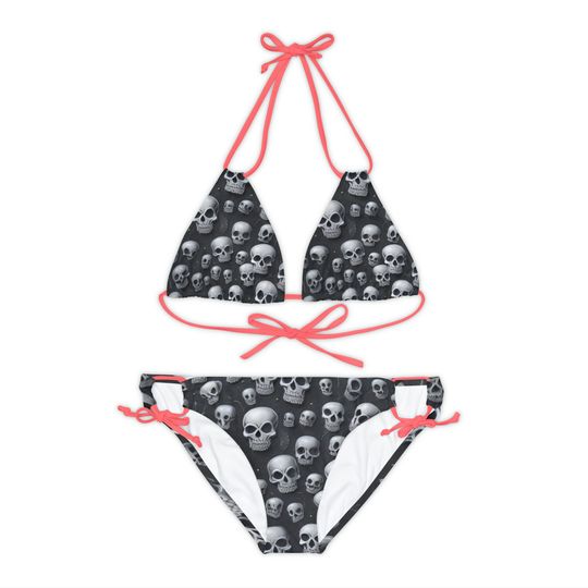 Discover Strappy Bikini Set  skull