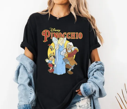 Discover Disney T-Shirt Pinocchio Characters Squad Cute Unisex #3