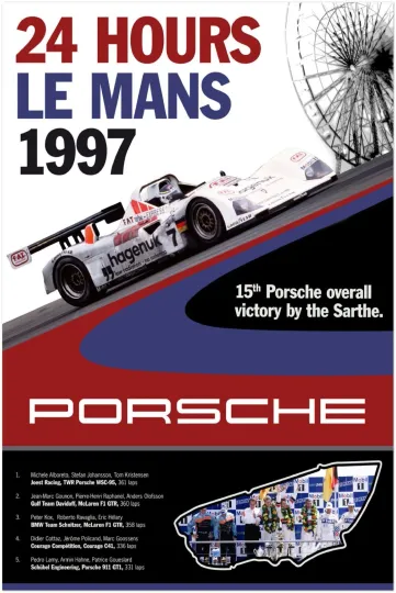 Discover 24 Heures Le Mans 1997 Vintage Racing Travel Poster