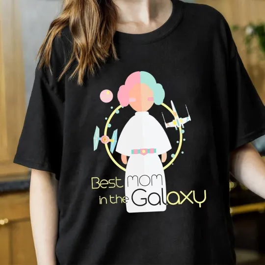 Disney T-Shirt Star Wars Princess Leia Best Mom In The Galaxy Unisex