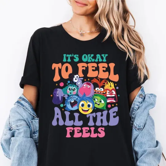 Discover Disney Pixar Inside Out It's Okay To Feel All The Feels Shirt