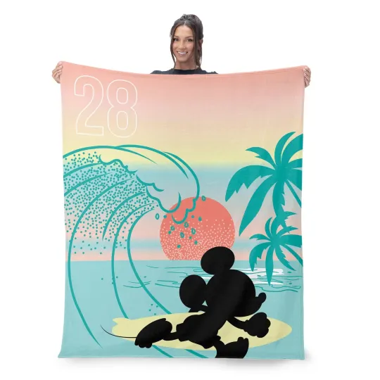 Discover Disney Mickey Mouse Surf's Up Mickey Disneyland Fleece Blanket
