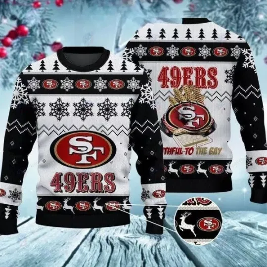 Discover 49ers Faithful To The Bay Christmas Ugly Sweater