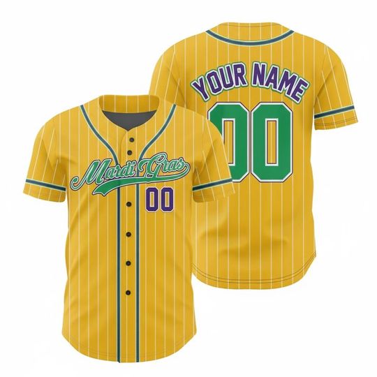 Discover Personalized Mardi Gras Baseball Jersey, Mardi Gras Carnival Jersey, Funny Fat Tuesday Baseball Jersey Gift For Family Matching