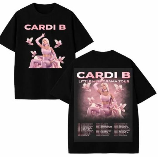 Discover Cardi B T-Shirt, Little Miss Drama Tour 2026 Hoodie, Hip Hop Music Sweatshirt, Tour Dates 2026 Shirt, Music Lover Gift